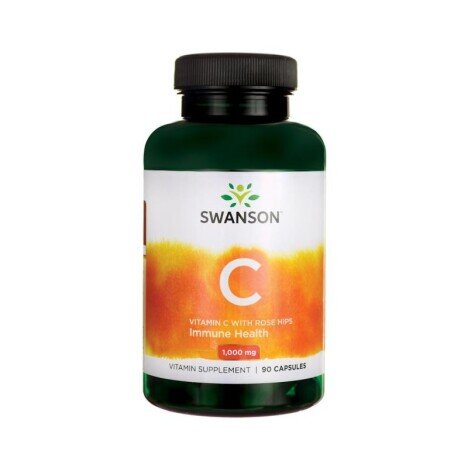 Swanson Vitamin C & Rose Hips Extract (Vit.C & Macese) 90 Capsule, 1000 mg